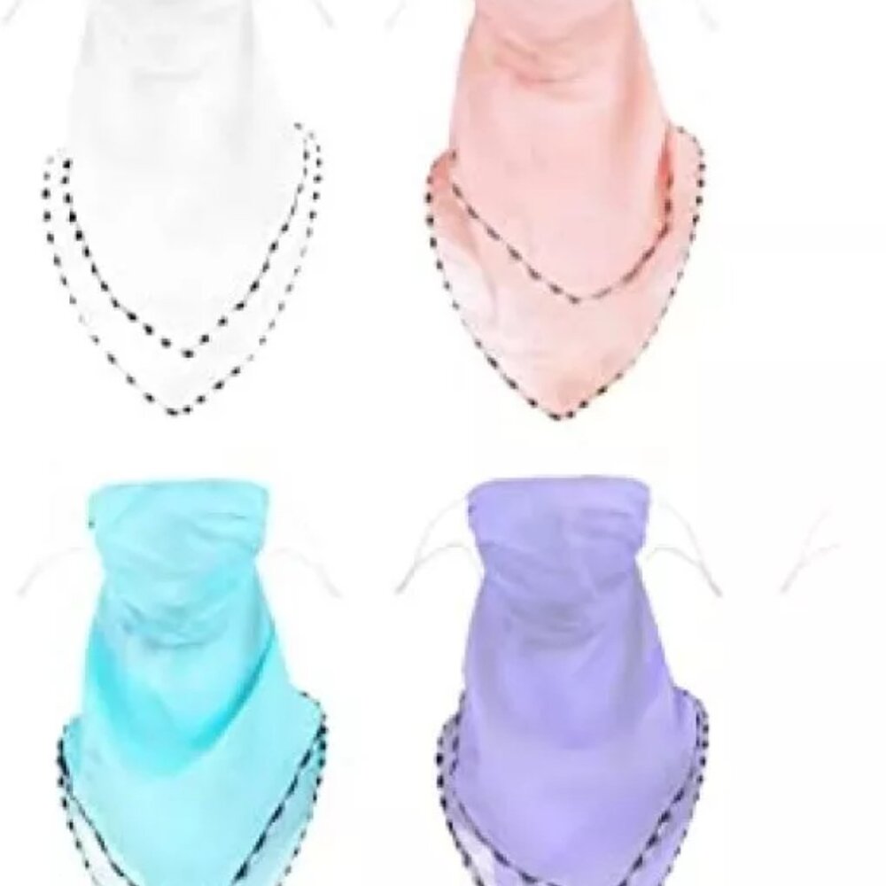 4 PACK THUNARAZ WOMEN'S CHIFFON SCARF OUTDOORS FESTIVALS SPORTS SHAWL VEIL